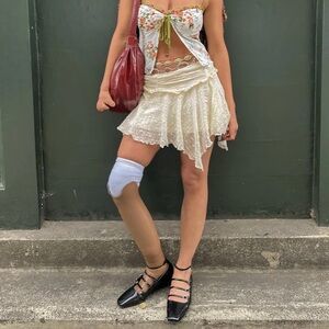 Princess Polly Avra Lace Mini Skirt Cream